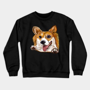 Dog, corgi - Pembroke  Welsh corgi face drawing, puppy love Crewneck Sweatshirt